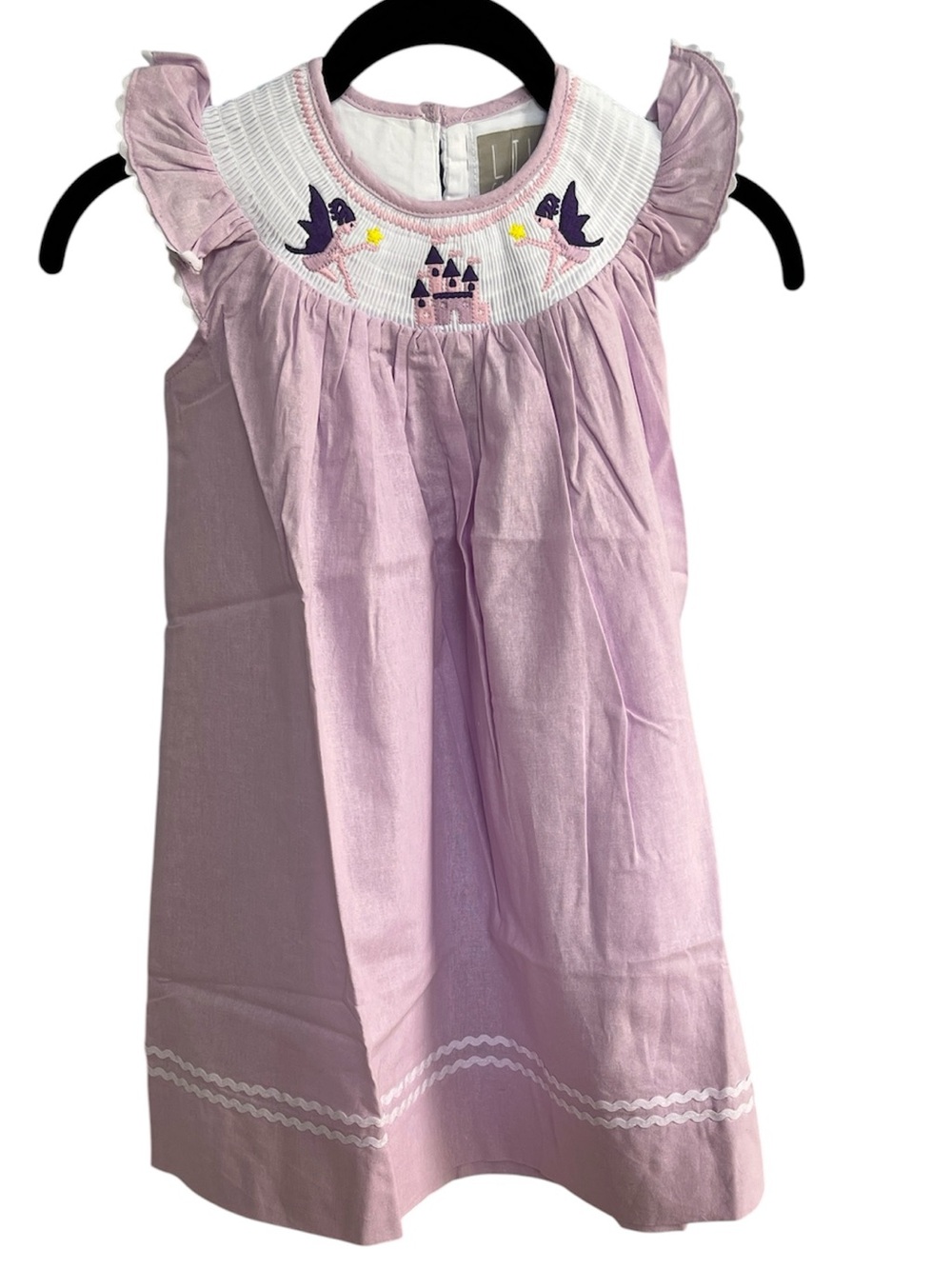 NWT! Lil Cactus Lavender Fairy Castle Smocked Bishop Dress Size 4T